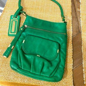 B. Makowsky Green Leather Cross Body Bag